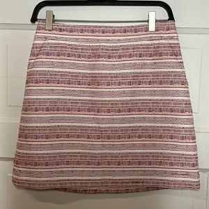 Loft 2 Petite pink striped tweed skirt